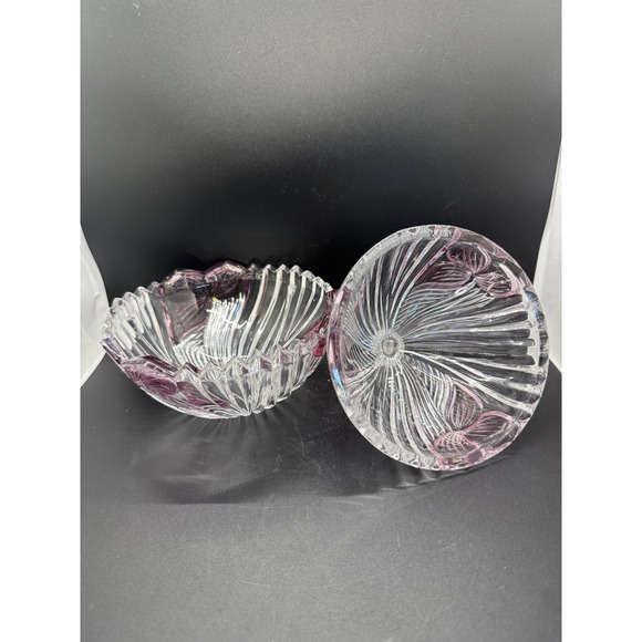 Vintage Anna Hutte Bleikristal Crystal Candy Dish, Decorative Glass Dish & Lid - Picture 8 of 10